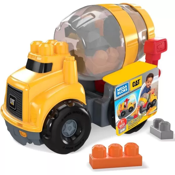 MEGA BLOKS Cat Fisher Price Toddler Building Blocks Cement Mixer Toy Truck With 9 Pieces Gift Ideas For Kids Age 1 YearsMEGA BLOKS Cat Fisher Price Toddler Building Blocks Cement Mixer Toy Truck With 9 Pieces Gift Ideas For Kids Age 1 Years