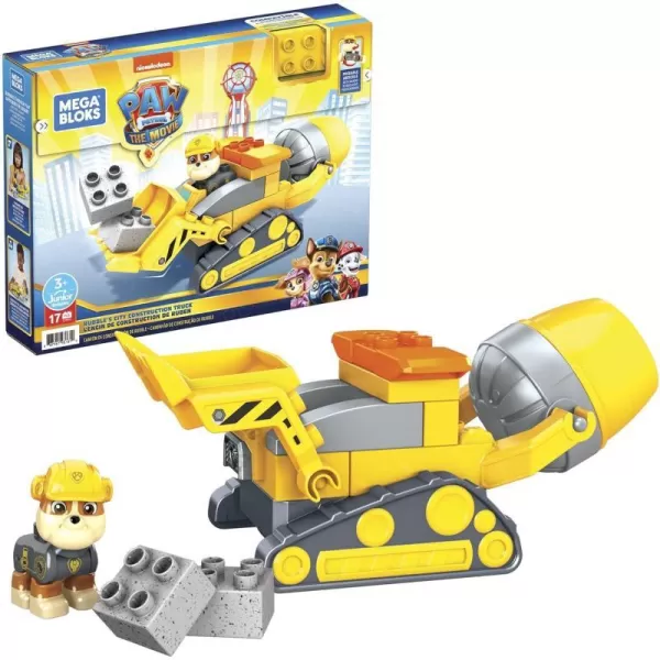 MEGA BLOKS Paw Patrol Toddler Building Blocks Toy Car Rubbles City Construction Truck with 17 Pieces 1 Figure for Kids Age 3 YearsMEGA BLOKS Paw Patrol Toddler Building Blocks Toy Car Rubbles City Construction Truck with 17 Pieces 1 Figure for Kids Age 3 Years