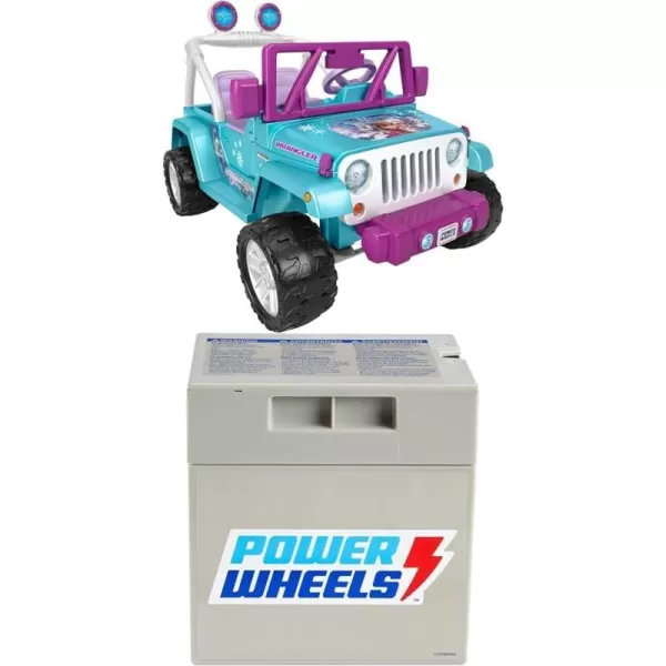 Power Wheels Disney Frozen Jeep Wrangler RideOn Battery Powered Vehicle with Music Sounds amp Storage Preschool Kids Ages 3 YearsFrozen Jeep  Battery