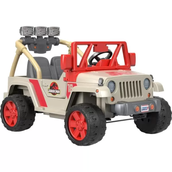 Power Wheels Jeep Wrangler 4Xe RideOn Toy with Sounds and Working Light Bar MultiTerrain Traction Seats 2 Ages 3 YearsJurassic Park