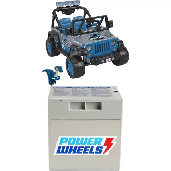 Power Wheels Jeep Wrangler 4Xe RideOn Toy with Sounds and Working Light Bar MultiTerrain Traction Seats 2 Ages 3 YearsJurassic World Jeep  12Ah Rechargeable Battery