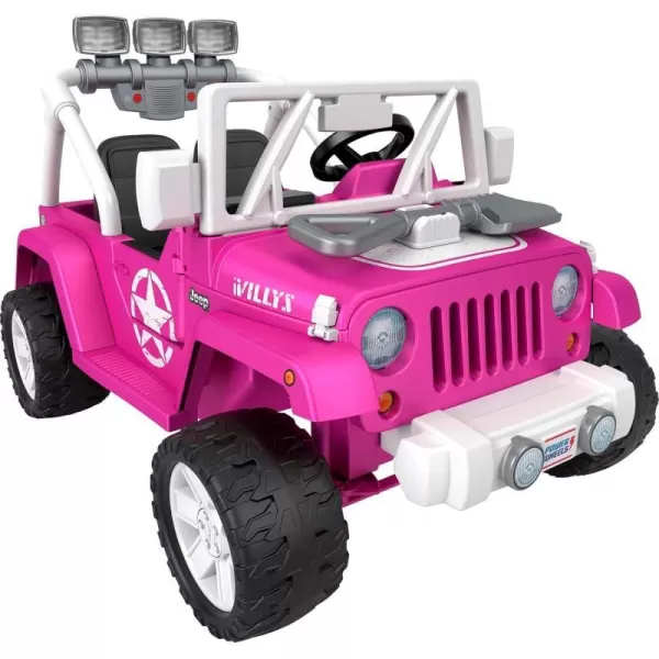 Power Wheels Jeep Wrangler Willys RideOn Battery Powered Vehicle with Sounds amp Lights for Preschool Kids Ages 3 Years PinkPower Wheels Jeep Wrangler Willys RideOn Battery Powered Vehicle with Sounds amp Lights for Preschool Kids Ages 3 Years Pink