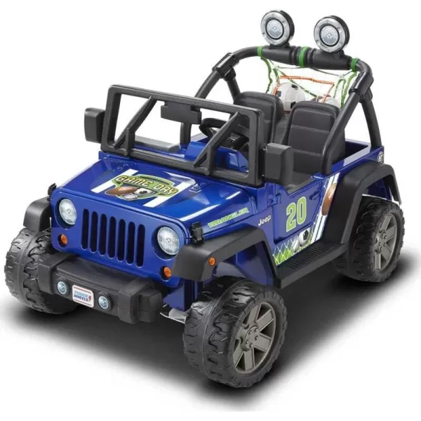 Power Wheels RideOn Toy Gameday Jeep Wrangler BatteryPowered Vehicle with Sounds Sports Net amp 3 Balls Preschool Kids Ages 3 YearsGameday