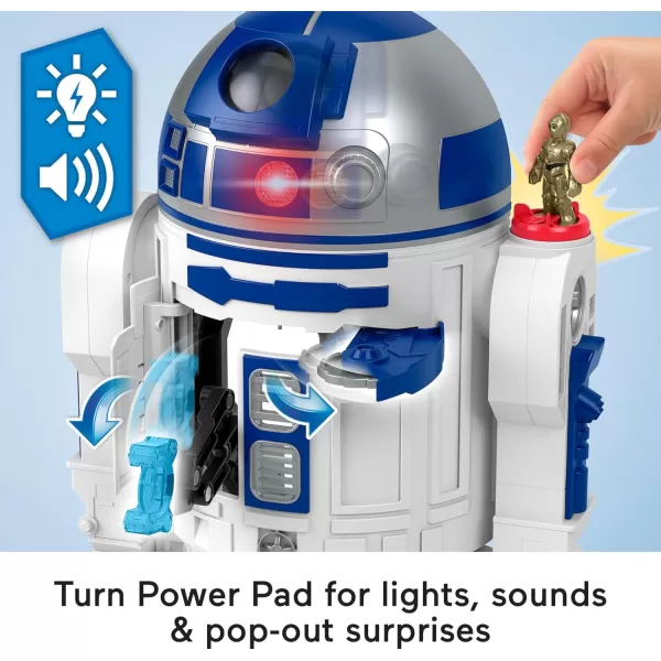 FisherPrice Imaginext Star Wars Toy R2D2 175 in Tall with Lights Sounds ampamp C3P0 Metal Character Key for Kids Ages 3 Years