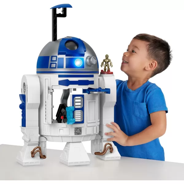 FisherPrice Imaginext Star Wars Toy R2D2 175 in Tall with Lights Sounds ampamp C3P0 Metal Character Key for Kids Ages 3 Years