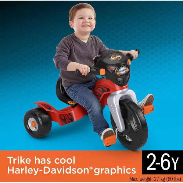 FisherPrice Toddler Tricycle HarleyDavidson Lights ampamp Sounds Trike Toy Bike with Adjustable Seat ampamp Storage for Outdoor Play Kids Ages 2 YearsHarley Davidson