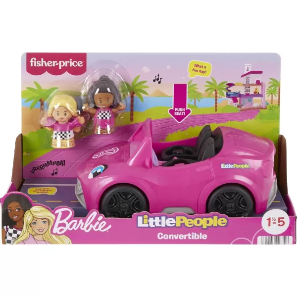 FisherPrice Little People Barbie Toddler Toy Car Convertible with Music Sounds ampamp 2 Figures for Pretend Play Ages 18 Months