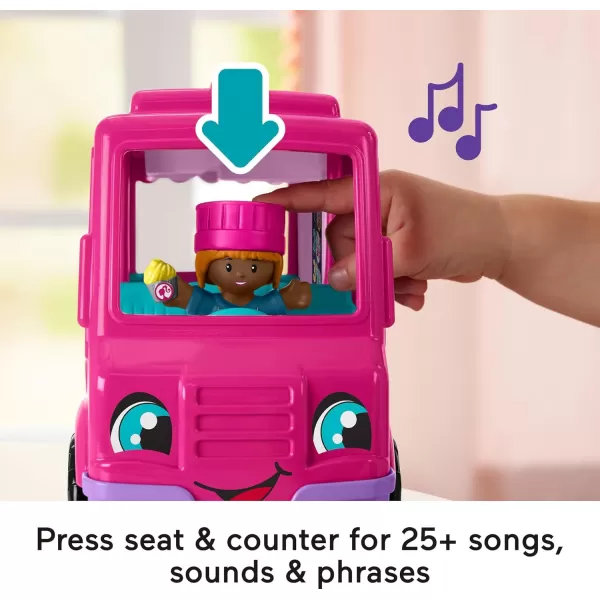 FisherPrice Little People Barbie Toddler Toy Cupcake Truck Musical Playset with 9 Pieces for Pretend Play Kids Ages 18 Months Amazon Exclusive