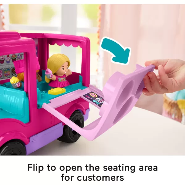 FisherPrice Little People Barbie Toddler Toy Cupcake Truck Musical Playset with 9 Pieces for Pretend Play Kids Ages 18 Months Amazon Exclusive