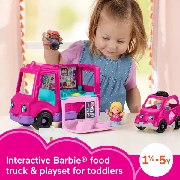 FisherPrice Little People Barbie Toddler Toy Cupcake Truck Musical Playset with 9 Pieces for Pretend Play Kids Ages 18 Months Amazon Exclusive