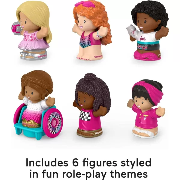 FisherPrice Little People Barbie Toddler Toys You Can Be Anything Figure Pack 7 Characters for Pretend Play Ages 18 Months Amazon Exclusive6Pack