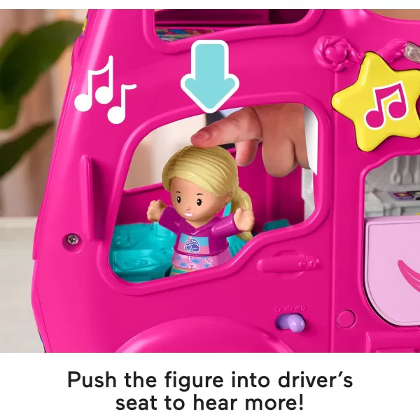 FisherPrice Little People Toddler Toy Barbie Little Dreamcamper RV Playset with Music ampamp Lights for Pretend Play Kids Ages 18 Months