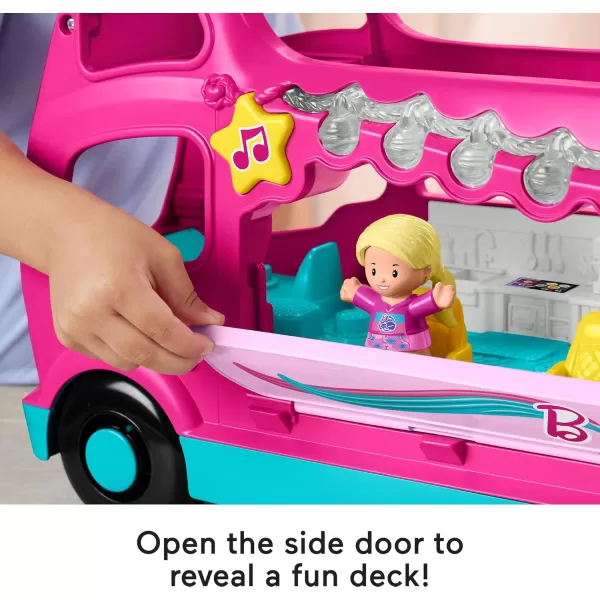 FisherPrice Little People Toddler Toy Barbie Little Dreamcamper RV Playset with Music ampamp Lights for Pretend Play Kids Ages 18 Months