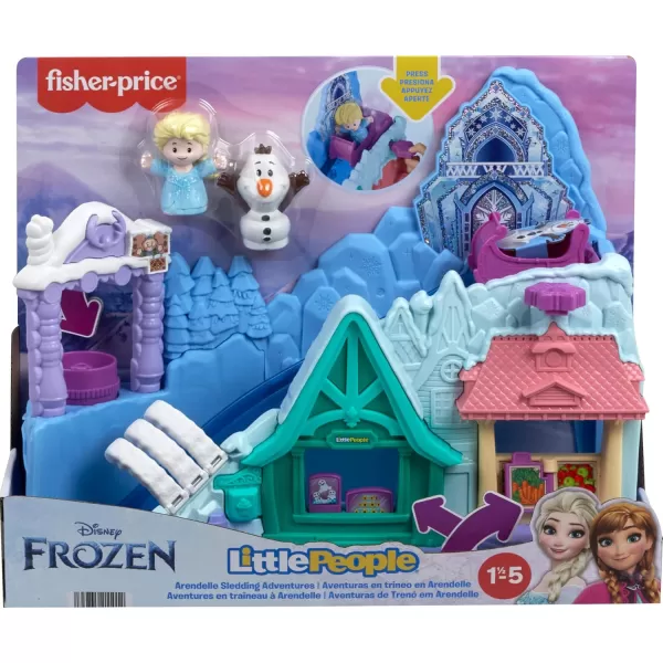 FisherPrice Little People Toddler Toy Disney Frozen Arendelle Sledding Adventures Playset with Figures for Pretend Play Ages 18 Months