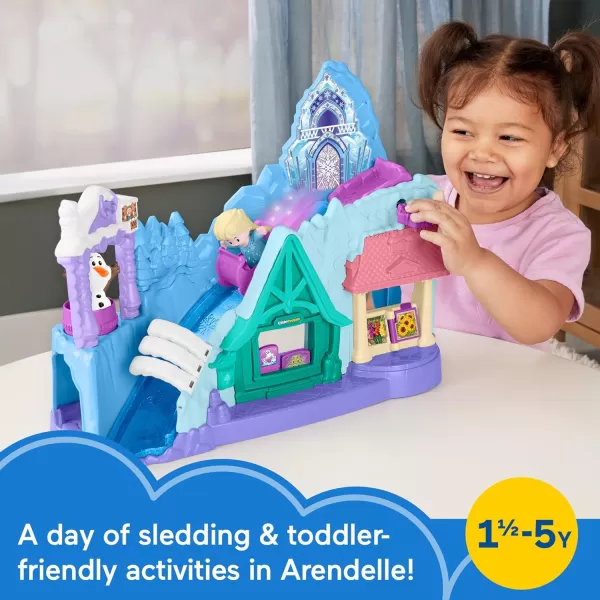 FisherPrice Little People Toddler Toy Disney Frozen Arendelle Sledding Adventures Playset with Figures for Pretend Play Ages 18 Months