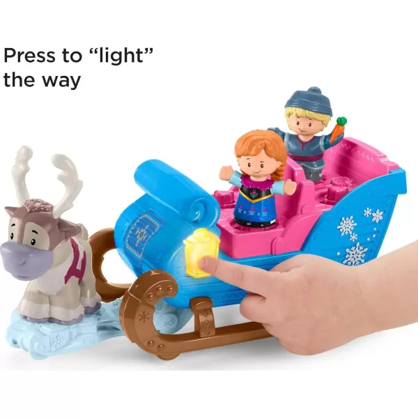 FisherPrice Little People Toddler Toy Disney Frozen Kristoffs Sleigh Vehicle with Character Figures for Pretend Play Kids Ages 18 Months