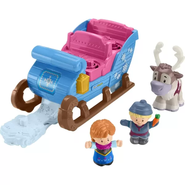 FisherPrice Little People Toddler Toy Disney Frozen Kristoffs Sleigh Vehicle with Character Figures for Pretend Play Kids Ages 18 Months