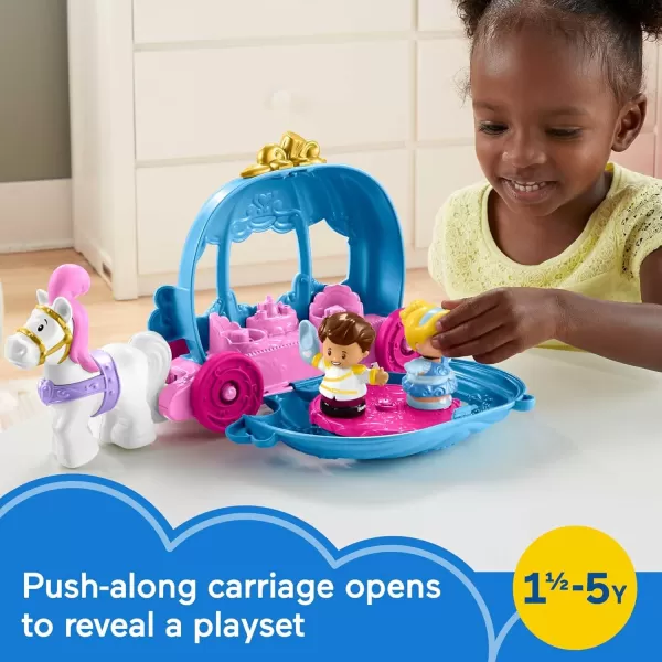 FisherPrice Little People Toddler Toy Disney Princess Cinderellas Dancing Carriage Playset with Figures for Pretend Play Ages 18 Months