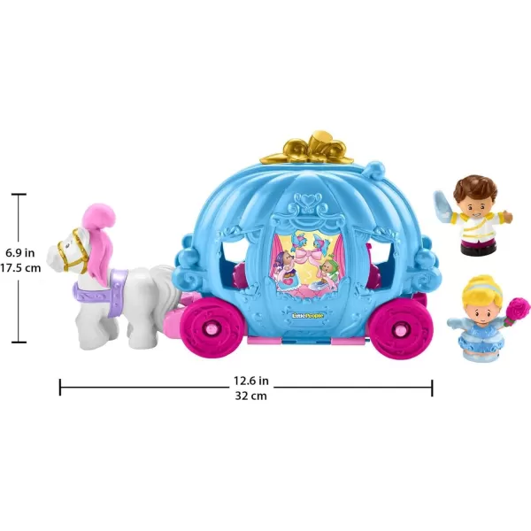 FisherPrice Little People Toddler Toy Disney Princess Cinderellas Dancing Carriage Playset with Figures for Pretend Play Ages 18 Months