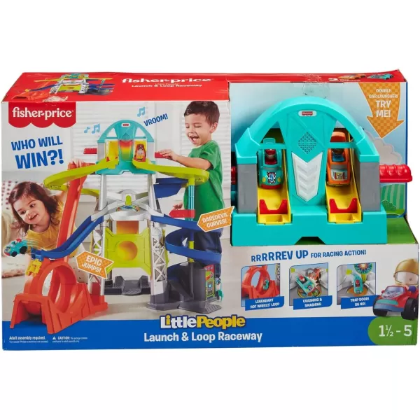 FisherPrice Little People Toddler Toy Launch ampamp Loop Raceway Race Track with Lights Sounds ampamp 2 Cars for Pretend Play Ages 18 Months Amazon ExclusiveSingle