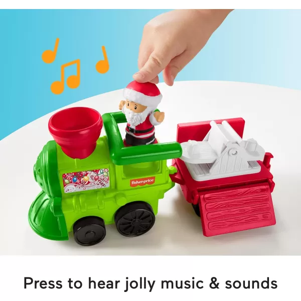 FisherPrice Little People Toddler Toy Musical Christmas Train with Santa Elf ampamp Reindeer Figures for Pretend Play Kids Ages 1 Years