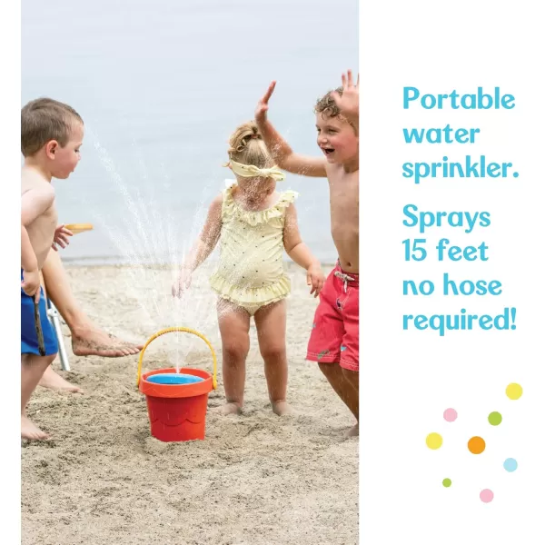 FisherPrice Toddler 3in1 Beach Bucket Portable Sprinkler and Sandcastle Mold  Water Toy and Sand Toys for Ages 18 Months  Includes Sand Tools