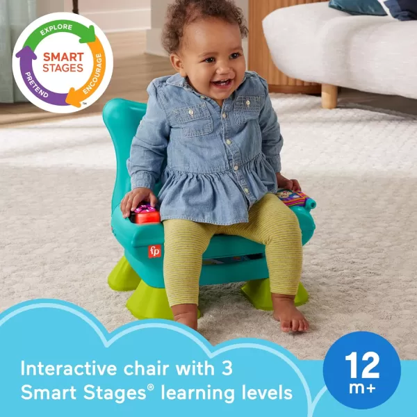 FisherPrice Toddler Learning Toy Laugh ampamp Learn Smart Stages Chair with Music Lights ampamp Activities for Infants Ages 1 Years Teal