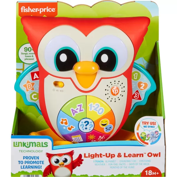 FisherPrice Toddler Learning Toy Linkimals LightUp ampamp Learn Owl for Ages 18 Months Compatible Only with Linkimals Items