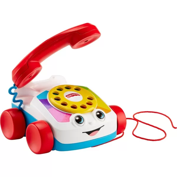 FisherPrice Toddler Pull Toy Chatter Telephone Pretend Phone with Rotary Dial and Wheels for Walking Play Ages 1 years