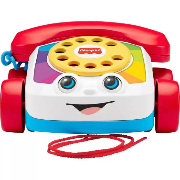 FisherPrice Toddler Pull Toy Chatter Telephone Pretend Phone with Rotary Dial and Wheels for Walking Play Ages 1 years