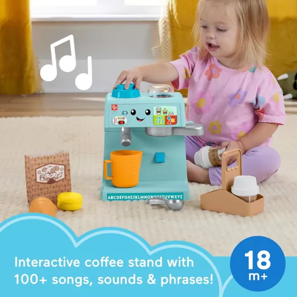 FisherPrice Toddler Toy Laugh ampamp Learn Learn ampamp Serve Coffee Cafe Playset with Smart Stages ampamp 10 Pretend Play Pieces for Ages 18 Months