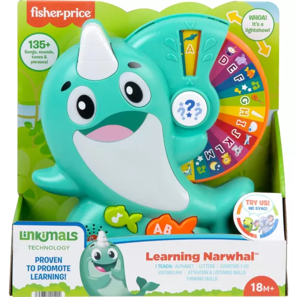 FisherPrice Toddler Toy Linkimals Learning Narwhal Game for Ages 18 Months Compatible Only with Linkimals Items