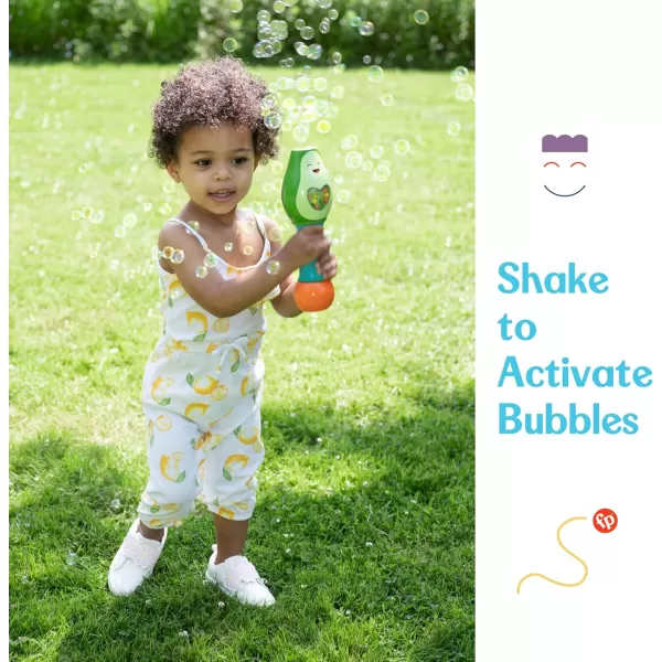 Little Kids FisherPrice Toddler Toy Shake and Go Bubble Maraca 2in1 No Spill Bubble Wand and Musical Toy Maraca  Ages 18 Months  Includes 4oz of NonToxic Bubble Solution