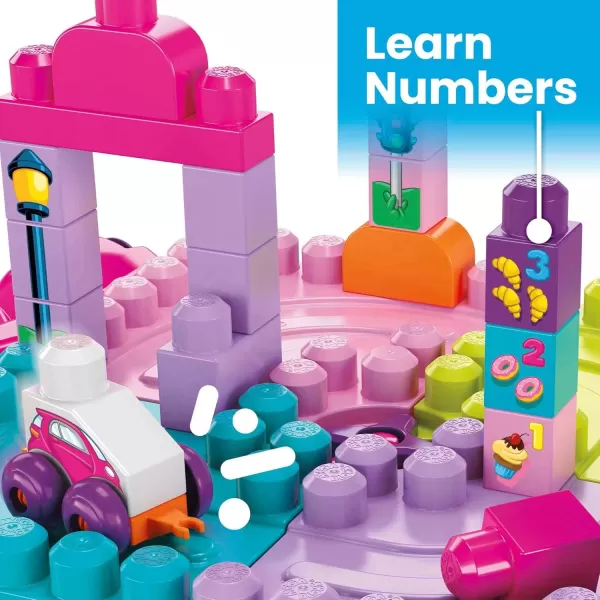 MEGA BLOKS First Builders Toddler Blocks Toy Set Build n Learn Activity Table with 30 Pieces and Storage Pink Ages 1 Years Amazon ExclusivePink