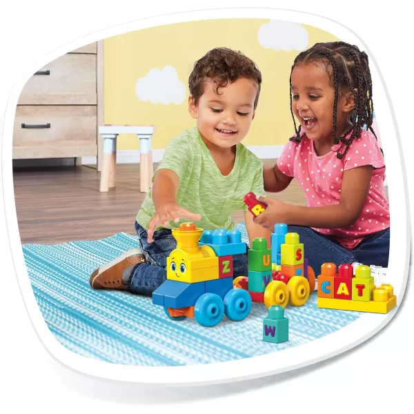 MEGA BLOKS First Builders Toddler Building Blocks Toy Set ABC Musical Train with 50 Pieces Music and Sounds Ages 1 YearsABC Musical Train