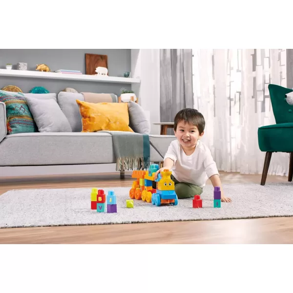 MEGA BLOKS First Builders Toddler Building Blocks Toy Set ABC Musical Train with 50 Pieces Music and Sounds Ages 1 YearsABC Musical Train