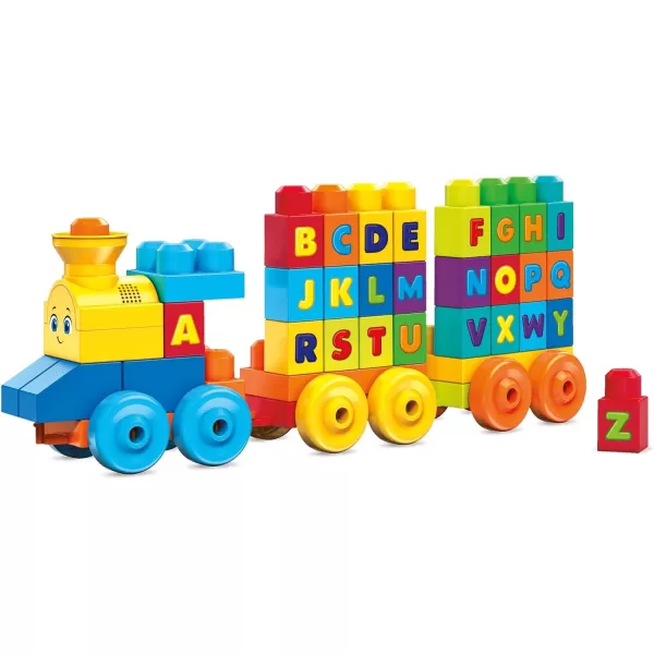 MEGA BLOKS First Builders Toddler Building Blocks Toy Set ABC Musical Train with 50 Pieces Music and Sounds Ages 1 YearsABC Musical Train