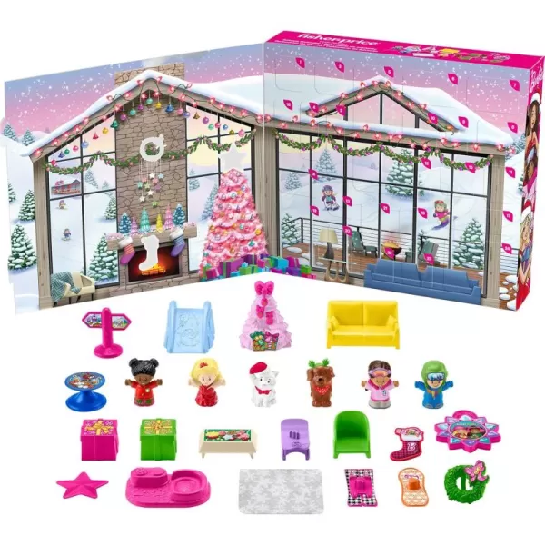 FisherPrice Little People Barbie Toddler Toy Advent Calendar Playset 24 Christmas Figures ampamp Pieces for Pretend Play Kids Ages 18 Months