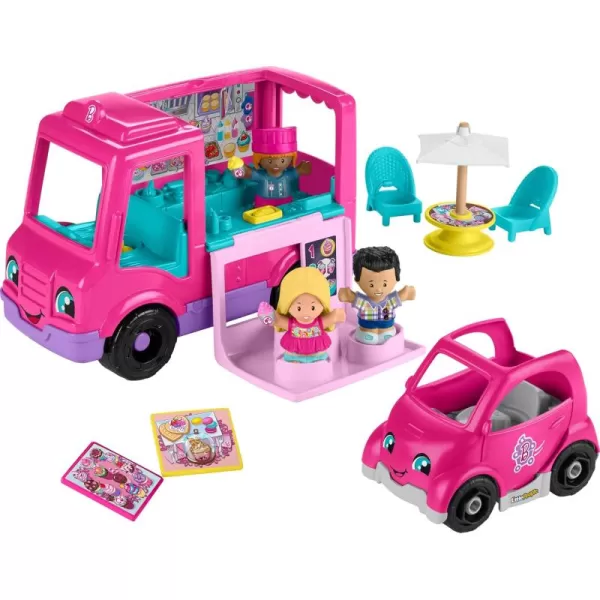 FisherPrice Little People Barbie Toddler Toy Cupcake Truck Musical Playset with 9 Pieces for Pretend Play Kids Ages 18 Months Amazon Exclusive