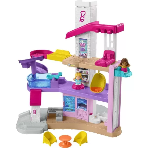 FisherPrice Little People Barbie Toddler Toy Little DreamHouse Playset with Music Lights ampamp Figures for Pretend Play Kids Ages 18 MonthsDreamhouse