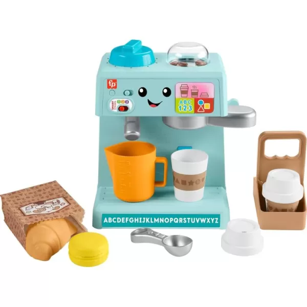 FisherPrice Toddler Toy Laugh ampamp Learn Learn ampamp Serve Coffee Cafe Playset with Smart Stages ampamp 10 Pretend Play Pieces for Ages 18 Months