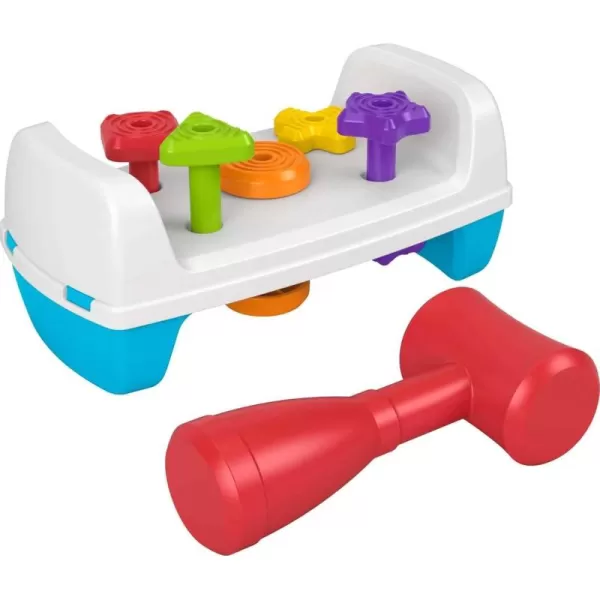 FisherPrice Toddler Toy Tap ampamp Turn Bench Pretend Tools 2Sided Construction Set for Ages 1 Years