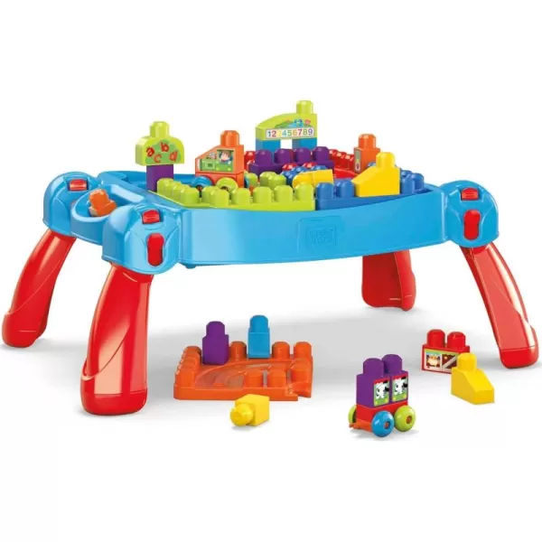 MEGA BLOKS First Builders Toddler Blocks Toy Set Build n Learn Activity Table with 30 Pieces and Storage Blue Ages 1 Years Amazon ExclusiveClassic