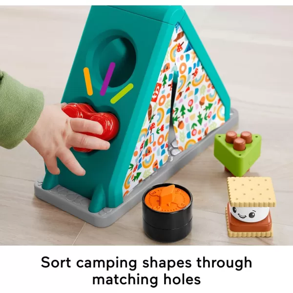 FisherPrice Baby Developmental Toy SMore Shapes Camping Tent Block Sorting Activity for Infants Ages 6 MonthsCamping Tent