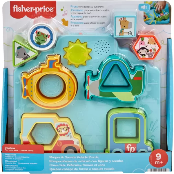 FisherPrice Baby Sorting Toy Shapes ampamp Sounds Vehicle Puzzle with Music ampamp Lights for Fine Motor Play Ages 9M