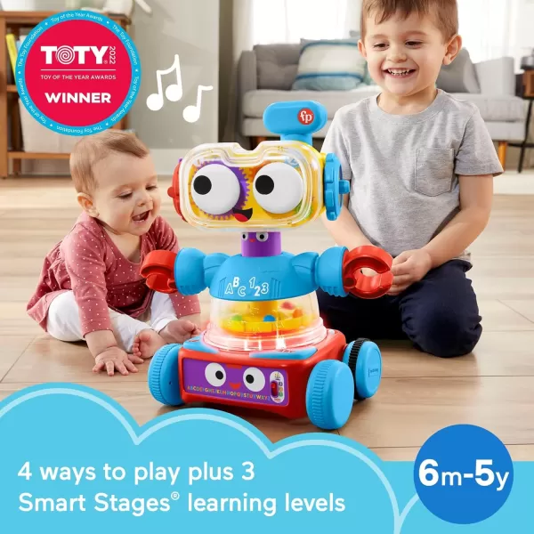 FisherPrice Baby Toddler ampamp Preschool Toy 4in1 Learning Bot with Music Lights ampamp Smart Stages Content for Kids Ages 6 Months Amazon Exclusive