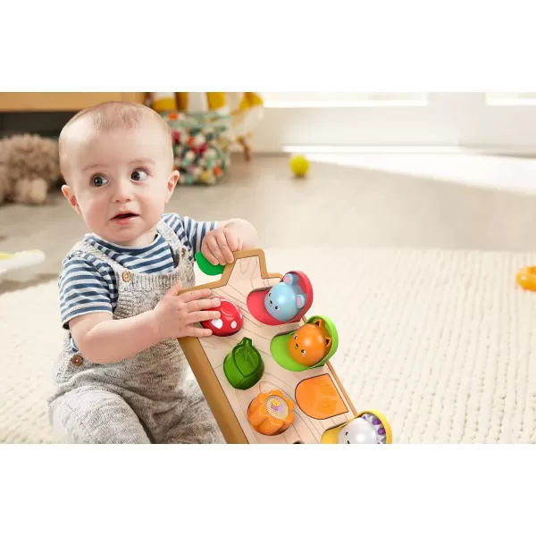 FisherPrice Baby Toy Hide ampamp Peek PopUp AnimalThemed Sensory Activity with Wood Accents ampamp Sounds for Ages 9 Months