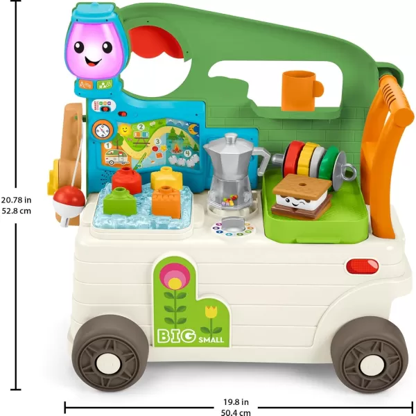 FisherPrice Baby to Toddler Toy Laugh ampamp Learn 3in1 OntheGo Camper Walker ampamp Activity Center with Smart Stages for Ages 9 Months TanGreenWhite