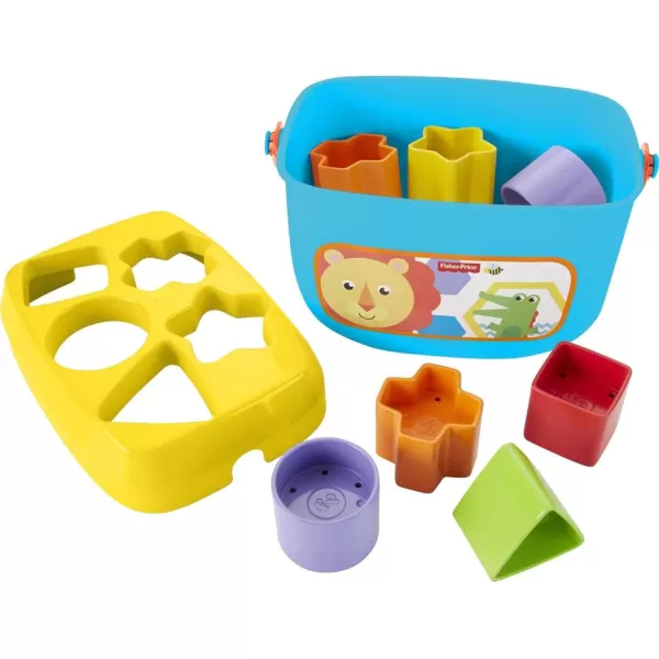 FisherPrice Infant Toy Set with Babys First Blocks 10 Shapes and RockaStack Ring Stacking Toy for Ages 6 Months Amazon ExclusiveRockaStack  Blocks Bundle