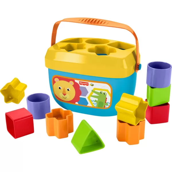 FisherPrice Infant Toy Set with Babys First Blocks 10 Shapes and RockaStack Ring Stacking Toy for Ages 6 Months Amazon ExclusiveRockaStack  Blocks Bundle